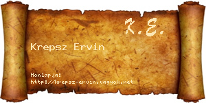 Krepsz Ervin névjegykártya