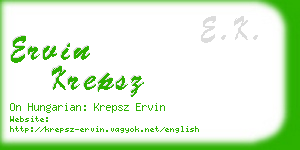 ervin krepsz business card